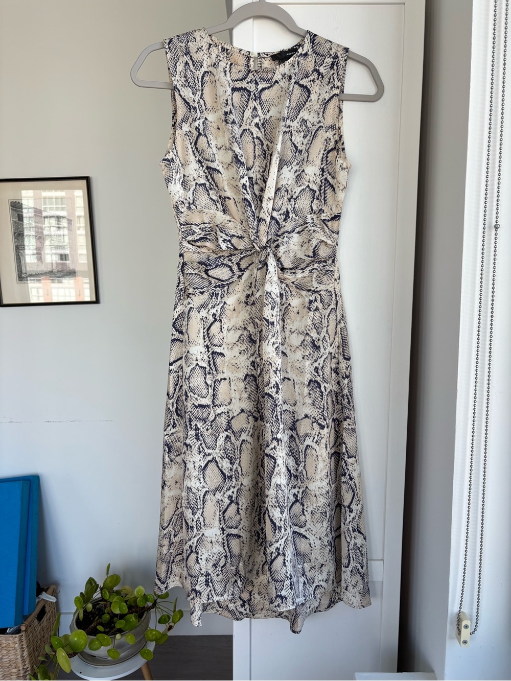 Aqua Snake Print Sleeveless Midi Dress Size XS Mob Wife, Timeless - Picture 3 of 12